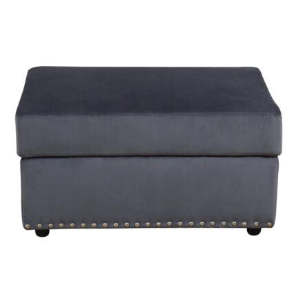 Dark Grey Flannel Living Room Ottoman