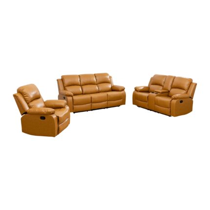 Ginger Semi PU And PVC 3-Piece Couch Living Room Sofa Set