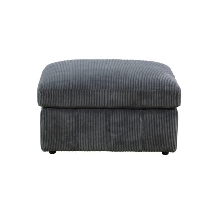 Dark Grey Corduroy Living Room Sectional Ottoman