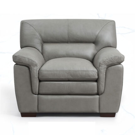 Gray Top Grain Leather Chair