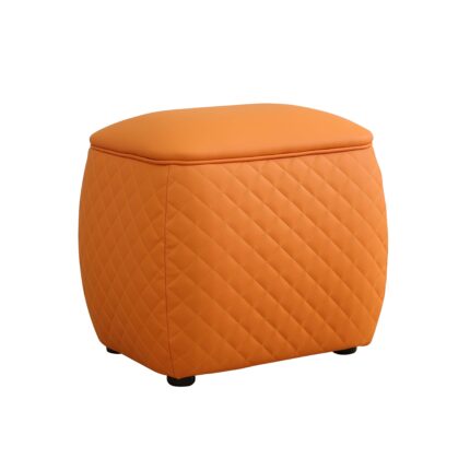 Orange Cat-Scratch Leather living room Square Low Stool