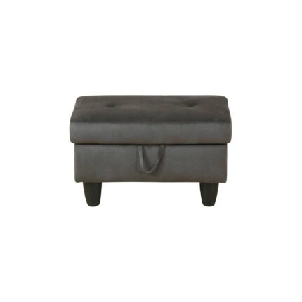 Espresso Flannel Living Room Sofa Set Ottoman