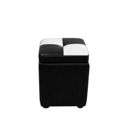 Black and White Cat-Scratch Leather living room Square High Stool